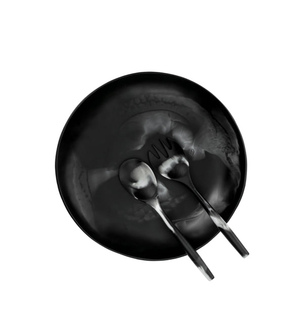 Resin Bowl - Black White Swirl
