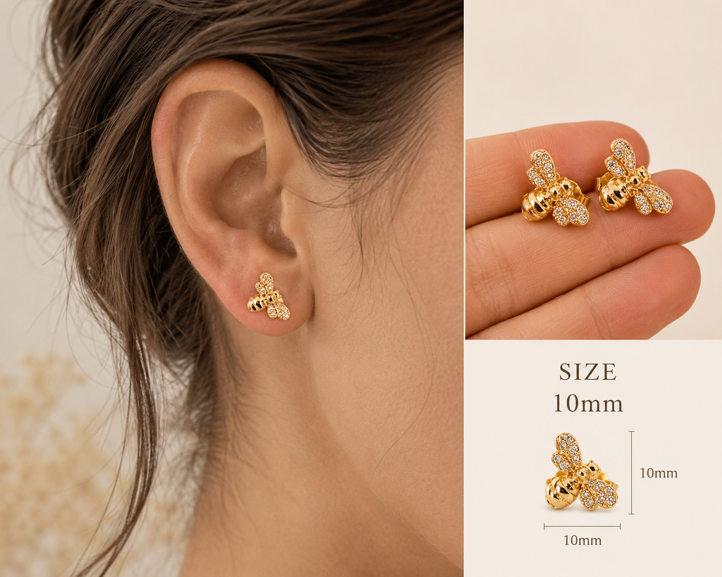 CZ & gold plated earrings