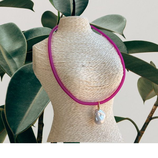 Magneta + Freshwater Pearl Pendant Necklace