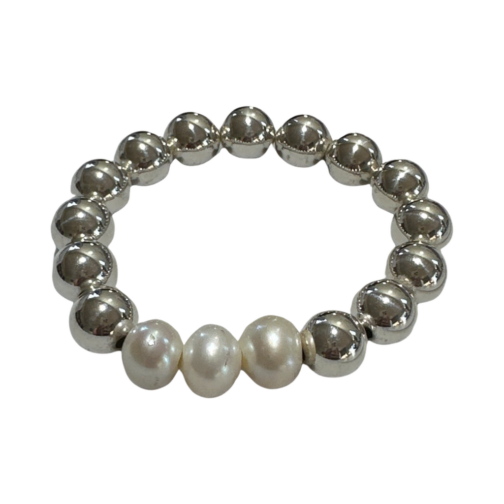Sterling Silver + Pearl Bracelet