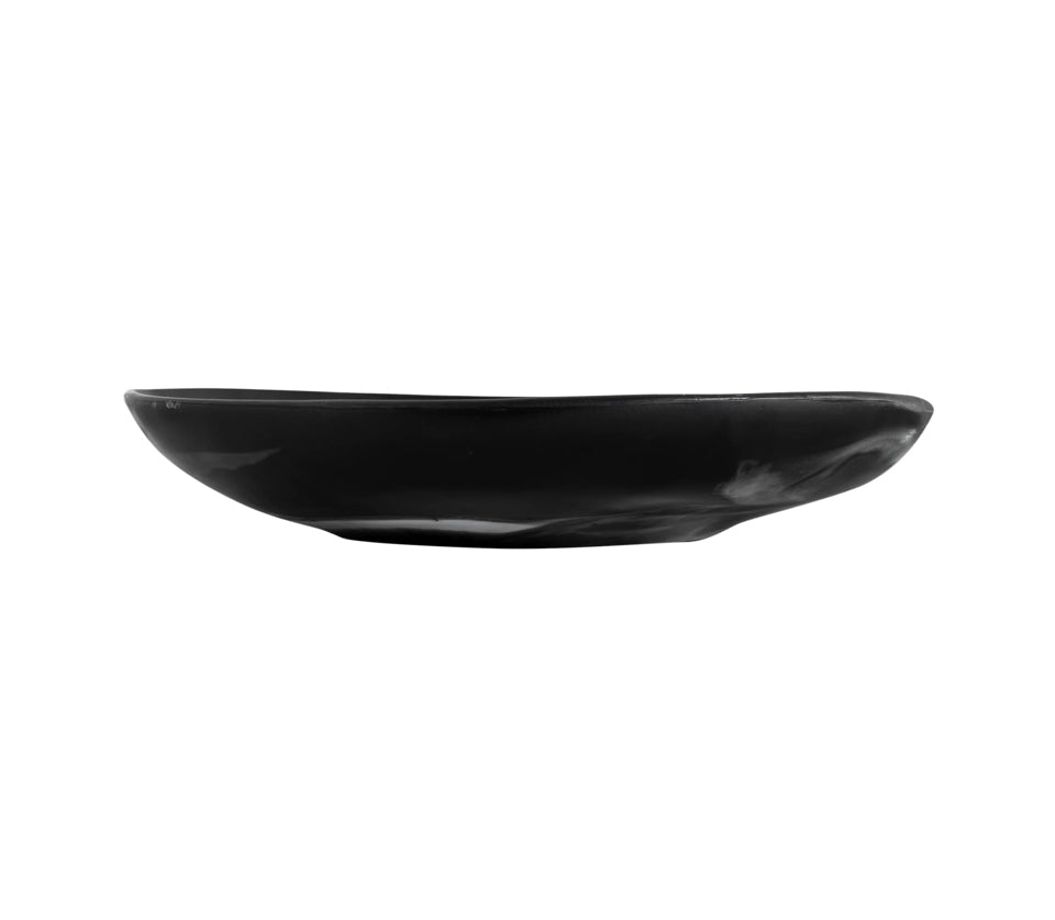 Resin Bowl -Black White Swirl
