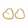 Gold heart-shaped earrings on a white background