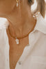 freshwater pearl and leather necklace