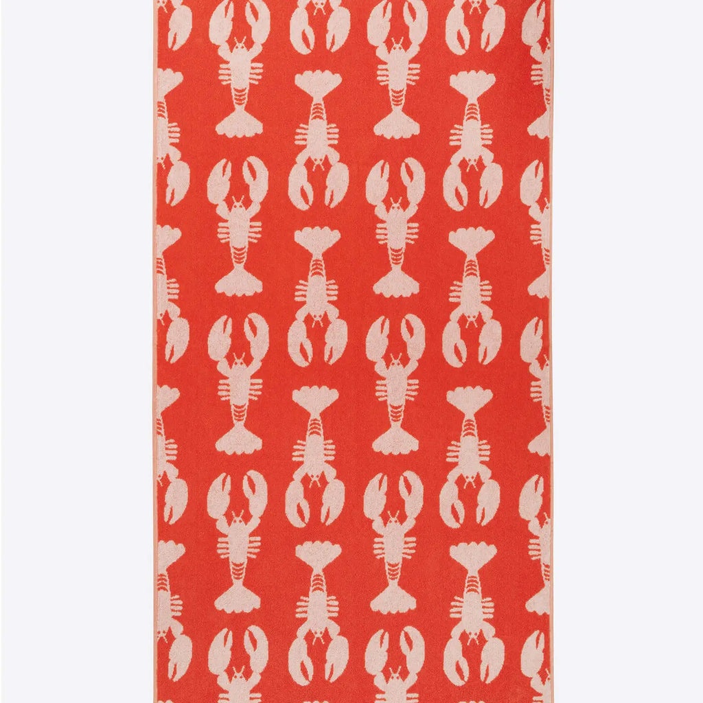 lobster bath towel, organic cotton