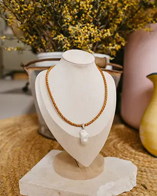 Tess Necklace - FWP + Leather