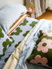 This fitted sheet in our Flowerbed print is a bold, playful pattern that pairs well with our Flowerbed bedding or solid colour bedlinens. It features a cornflower blue base with graphic floral pattern in khaki green. 

Made from 100% breathable cotton for a soft texture.

Thoughtfully designed in Melbourne, beautifully made in India. 

DETAILS

 * Queen 153cm x 203cm x 38cm 
 * King 183cm x 203cm x 38cm 
 * Original handprinted Mosey Me design 
 * Screen printed 

Product details