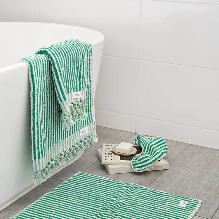 green and white turkish towels, miss april