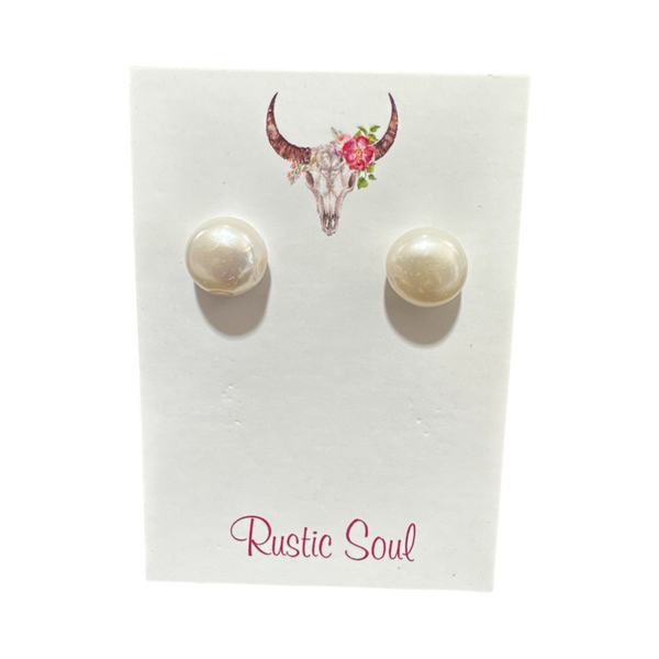 Freshwater Pearl Studs 13mm