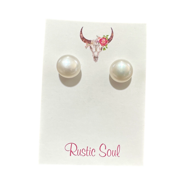 Freshwater Pearl Studs 13.5-15mm