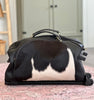 cow hide trolley bag with wheels