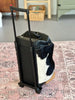 cow hide trolley bag with wheels