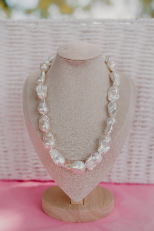 Baroque freshwater necklace with sterling silver clasp