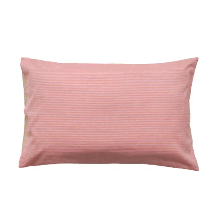 woven stripe pillow case, 100% cotton, pale pink & yellow