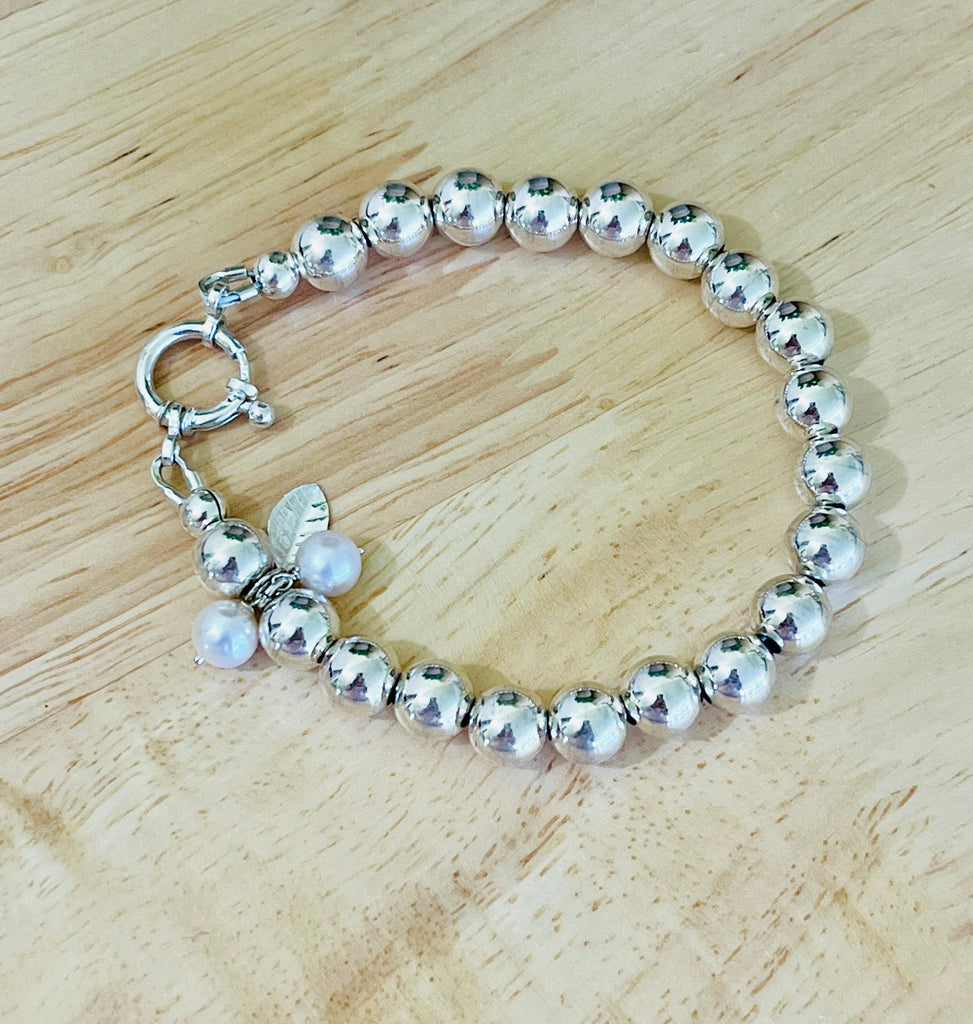 Sterling Silver + Pearl Bracelet
