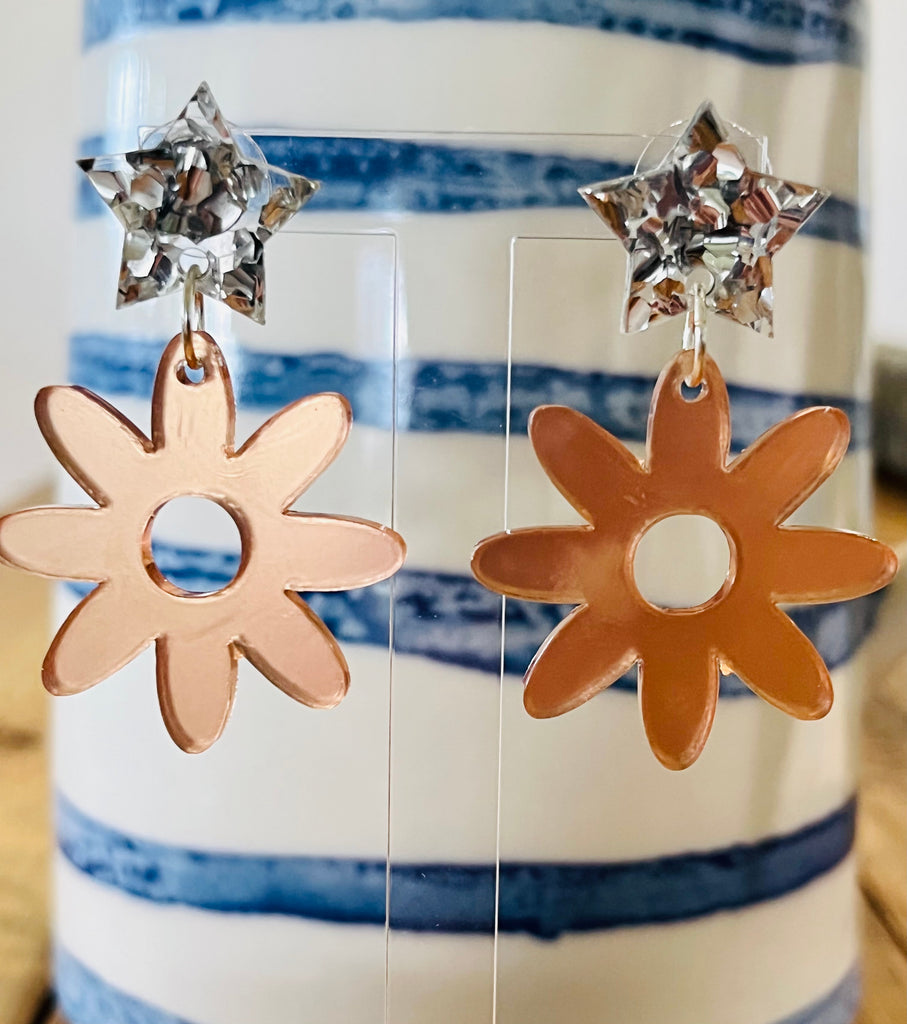 Silver Star & Daisy Earrings