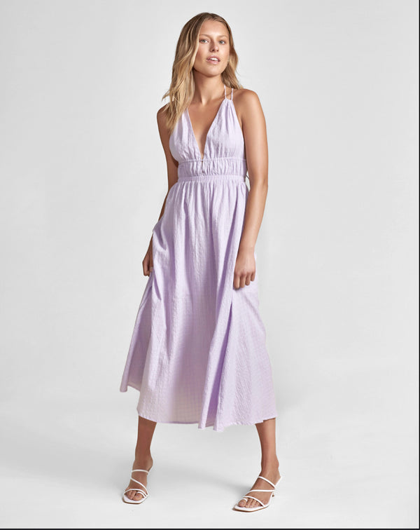 Millie Purple Cotton Maxi Dress