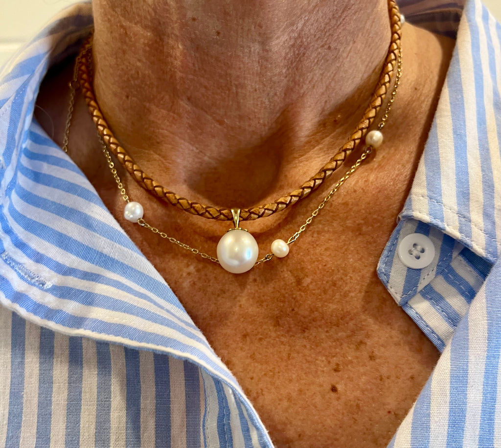 Dainty Pearl + Gold Plated Necklaces