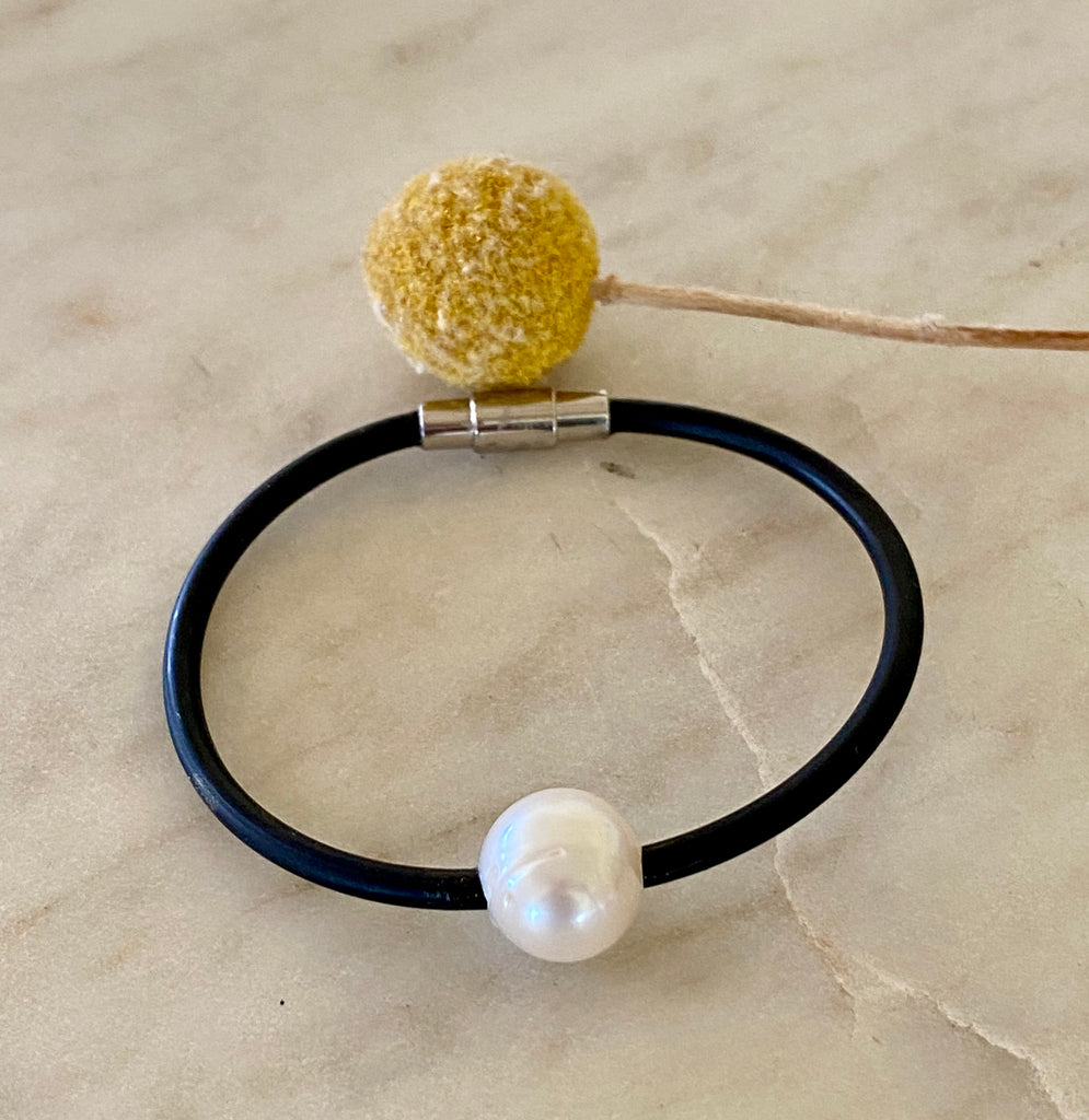 Neoprene + Pearl Bracelet