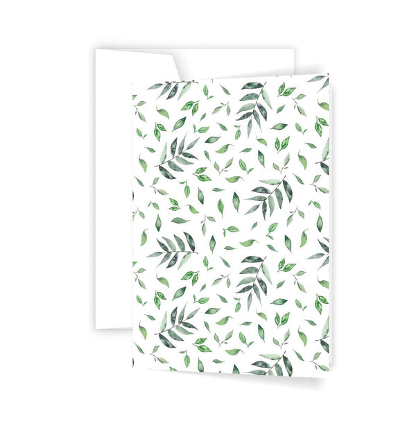 Green leaves card