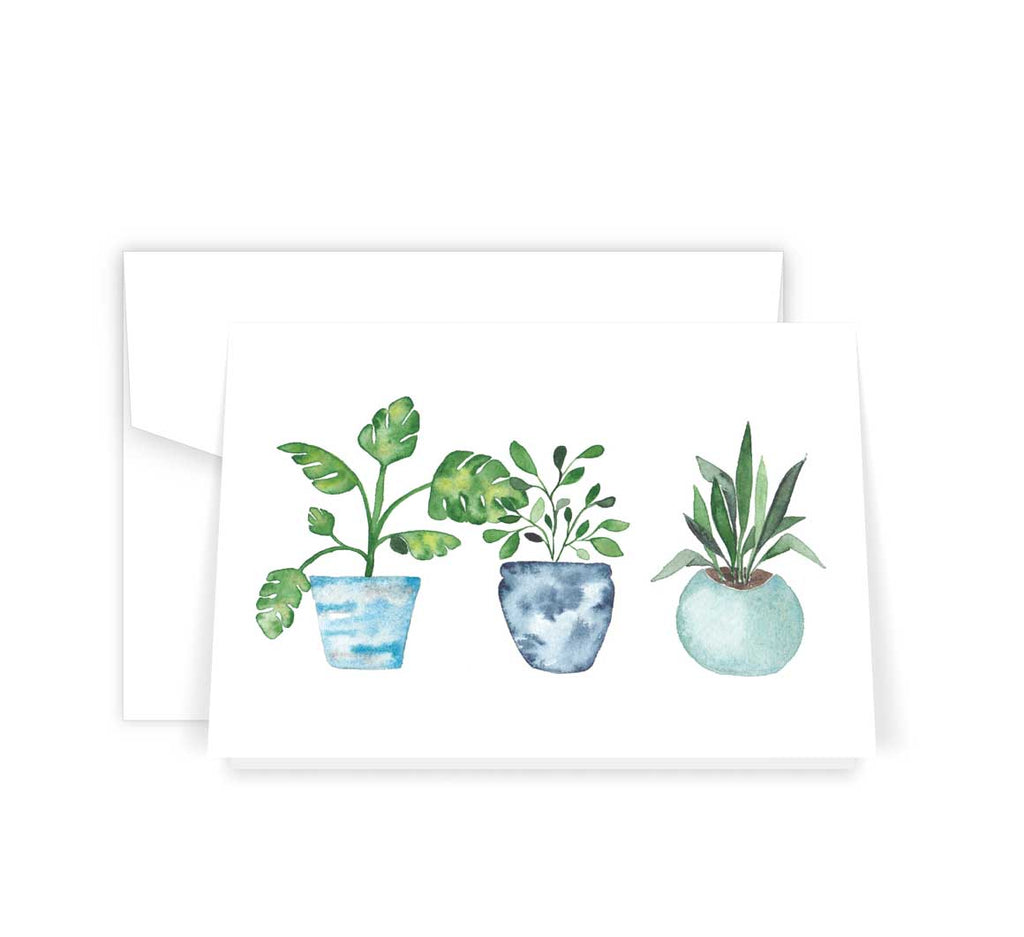 3 potted plants card